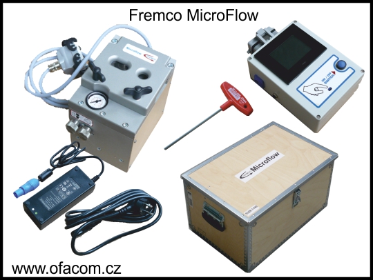 Zafukovačka optických mikrokabelů s elektrickým pohonem Fremco MicroFlow - základní obsah sady