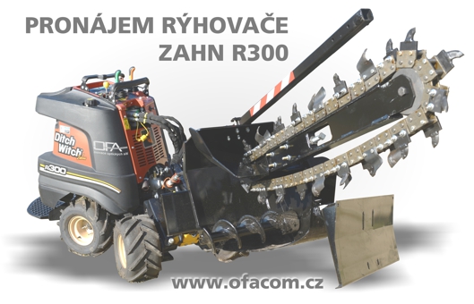 Kloubový rýhovač Ditch Witch ZAHN R300 pro telekomunikace