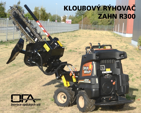 Výkonný rýhovač ZAHN R300 pro optické sítě.