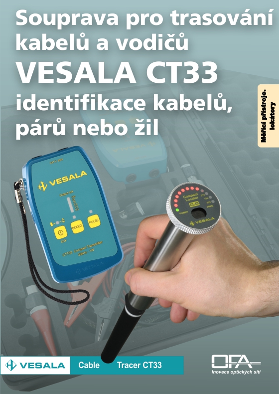 Souprava pro trasování vodičů, kabelů a identifikaci žil finského dodavatele VESALA CT33.