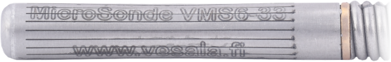 Sonda s vysilačem pro mikrotrubičky VESALA VMS6-33 se zvýšeným dosahem.