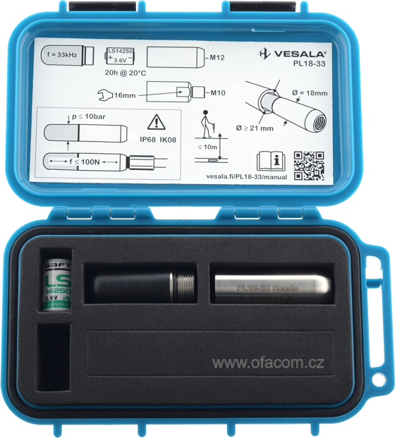 Sonda PL18-33 je dodávána v praktickém nárazuodolném v plastovém pouzdře.