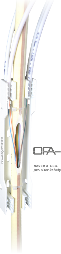 Riser Box OFA 1804 - přímé napojení zákazníka v bytovém domě pomocí zatažení vlákna do trubičky.
