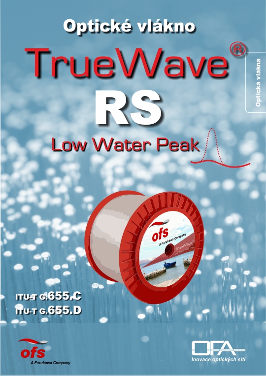 Optické vlákno TrueWave® RS Low Water Peak (LWP) výrobce OFS, splňující specifikace ITU-T G.655.C a ITU-T G.655.D.  .