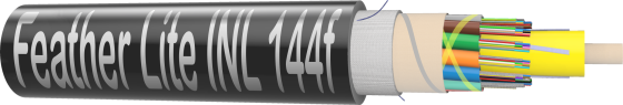 Feather Lite INL 144 vláken. Univerzální optický kabel Feather Lite INL se 144 vlákeny.