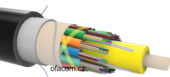 Feather Lite INL 144 - CPR B2ca. Univerzální optický kabel Feather Lite INL se 144 vlákeny a třídou reakce na oheň B2ca - s2, d0, a1.