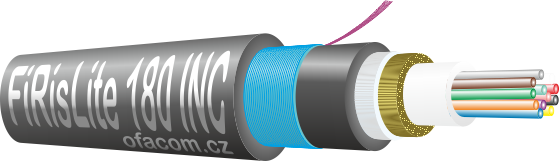 Požárně odolný optický kabel FiRisLite, B2ca, s odolností 180 minut / 750°C dle  dle IEC_60331-25.