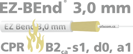 EZ-Bend - odolný optický kabel dle CPR B2ca - s1, d0, a1 s vláknem B3.