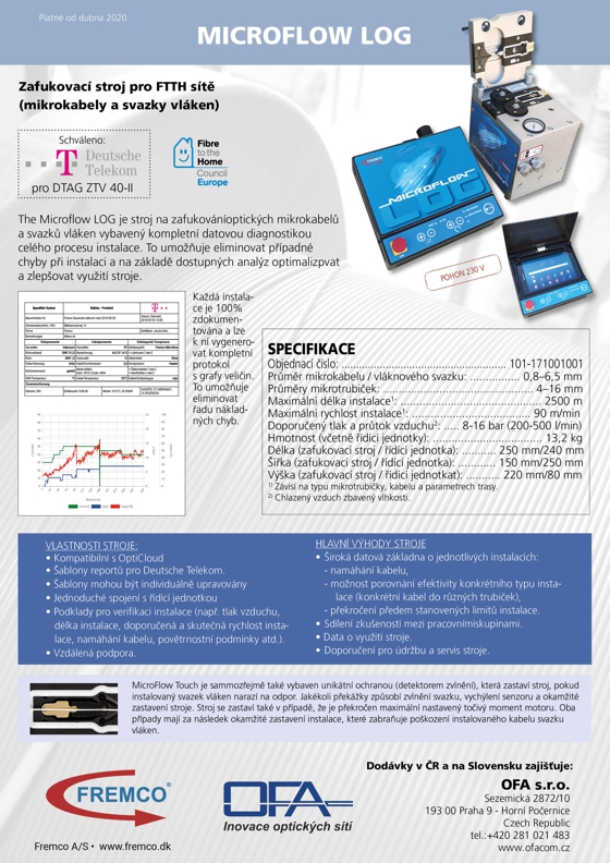 Zafukovací stroj pro mikrokabely FREMCO MicroFlow LOG.