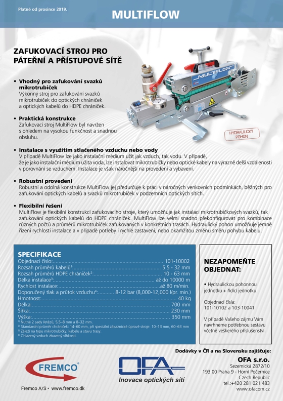 Zafukování trubiček - zafukovačka Fremco MultiFlow.