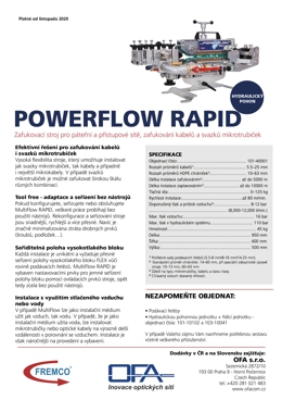 Zafukovací stroj PowerFlow RAPID pro zafukování kabelů do HDPE.