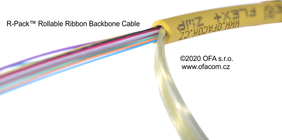 R-pack – vnitřní optický kabel s novou generací pásků vláken – s rolovatelnými ribbony.