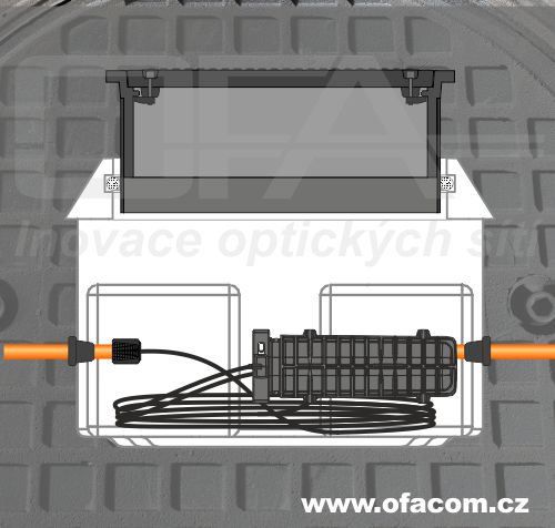 Plastová kabelová komora KK-V1 - řez komorou